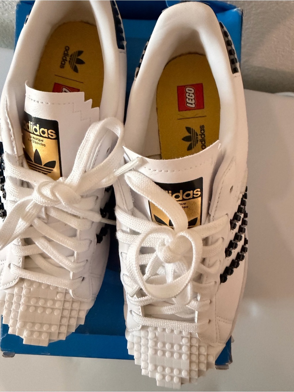 adidas White with Black LEGO Studded Women’s Sneakers